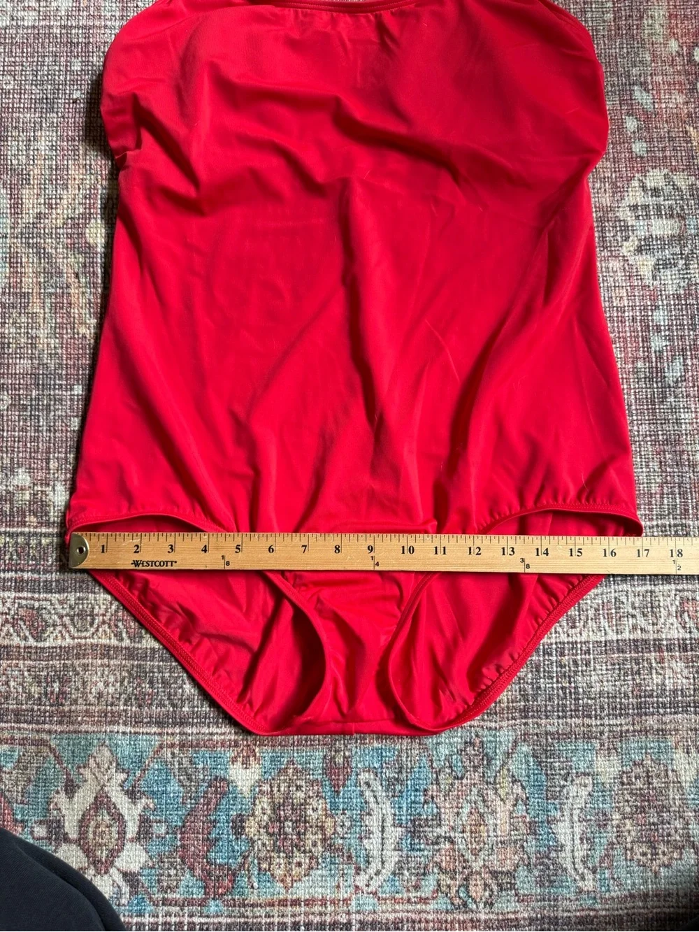 Lands End Women’s 16 Classic Solid Red One-Piece Swimsuit